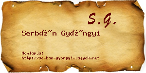 Serbán Gyöngyi névjegykártya